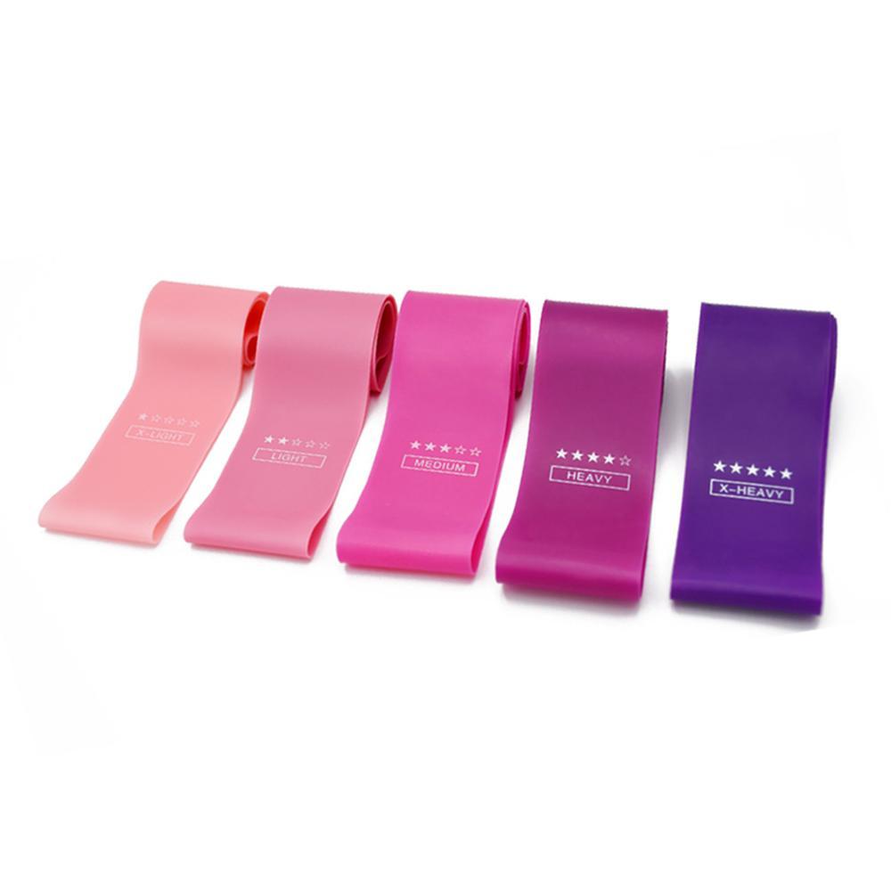 5pcs Pink Set Fitness Exercise Yoga Hip Resistance Bands-Bandify(Logo  Customize Accept) wholesale
